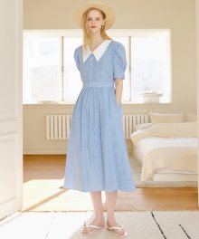 블루 로라 스트라이프 코튼 원피스 / BLUE RORA STRIPE COTTON DRESS