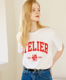 화이트 아틀리에 컬리지 티셔츠 / WHITE ATELIER COLLEGE TSHIRT