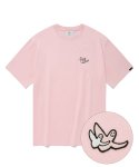 와릿이즌(WHATITISNT) 더블 엔젤 와펜 반팔 티셔츠 라이트 핑크