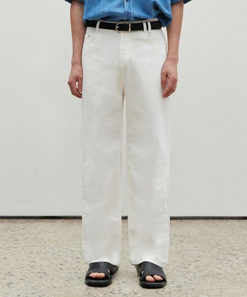 [Summer fabric]Semi wide jeans DCPT003Ivory