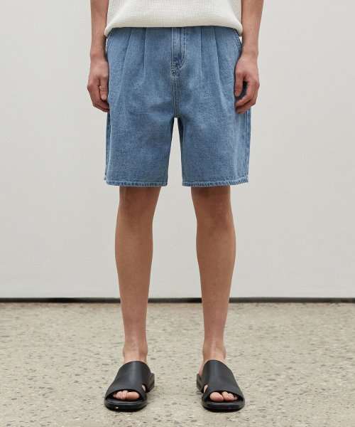 denim linen shorts