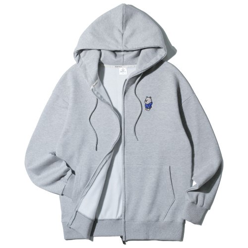 Bear embroidery zip-up hoodie AZH658 (3ЦВЕТА)