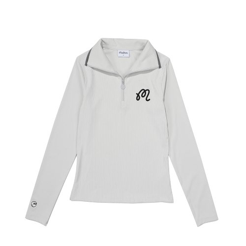 M script half zip-up polo shirt LIGHT GREY (WOMAN)
