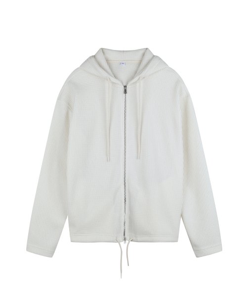 Вафельный exсela zip-up (слоновая кость)