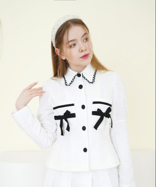 Tweed romantic jacket (белый)
