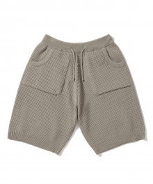 Waffle Knit Shorts Warm Grey