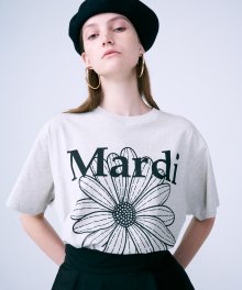 TSHIRT FLOWERMARDI_OATMEAL BLACK