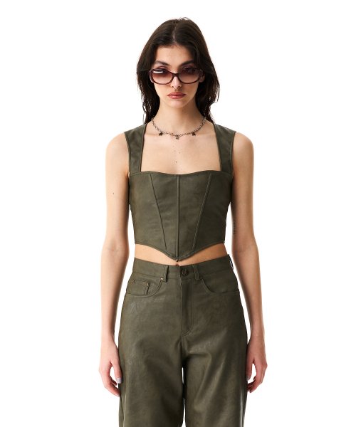 Hazel sleeveless corset khaki