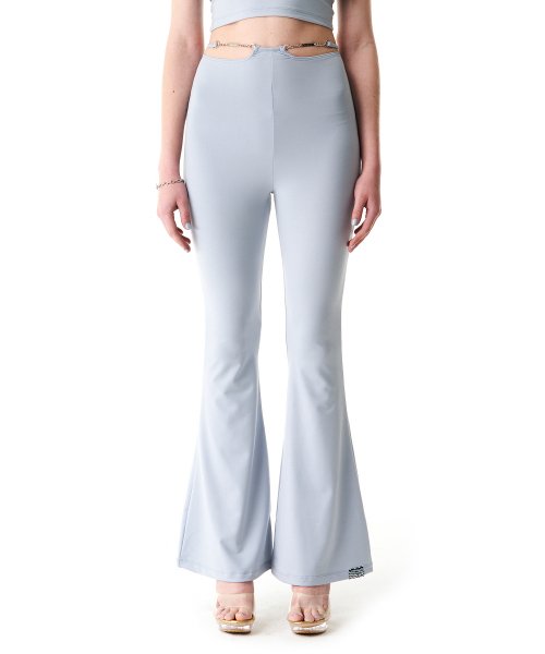 Chain v-string bootscut pants baby blue