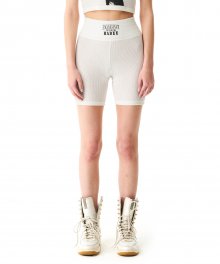 Bad Boy Waffle Biker Shorts Off White