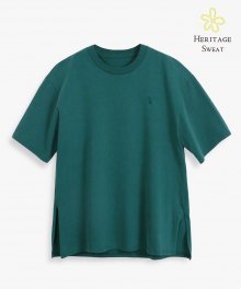 피그먼트 오버핏 슬릿 티셔츠 _Teal Green
