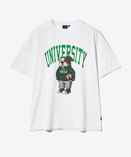 예일() 유니버시티 댄 반팔티셔츠 화이트/그린 상품 이미지