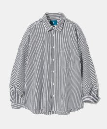 Seersucker Stripe Shirt S89 Black