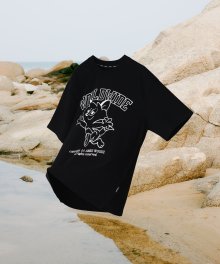 [WOODZ X AMES]WORLDWIDE FOX T-SHIRT_BK