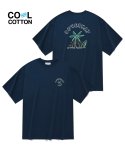 커버낫(COVERNAT) 비치 팜트리 티셔츠 블루