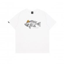 FISHING 그래픽 컴포트핏 반팔 티셔츠(화이트)