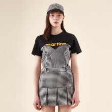 Gingham Check Crop Shirts_Black