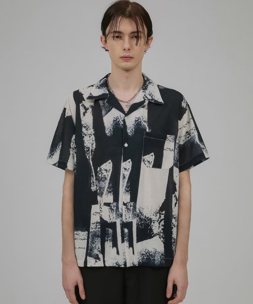 【FLAREUP】E11 Open Collar Shirt FLAREUP】E11 Open Collar Shirt Open Collar Shirt - White