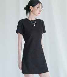 tweed Mini Dress-black