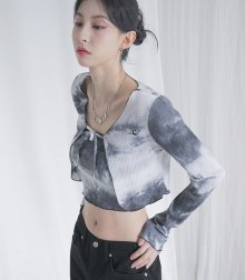 Tie die cardigan set BLACK