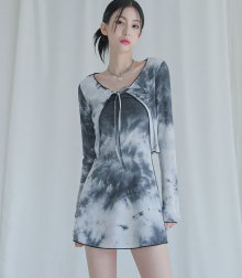 Tie die dress set BLACK