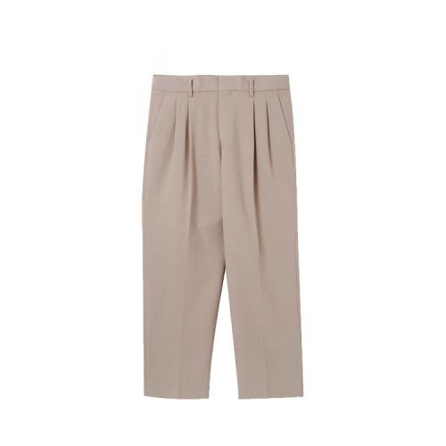 Crop wide slacks (beige)