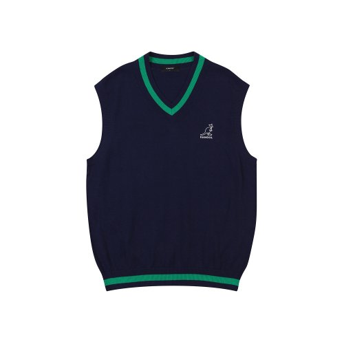 캉골(KANGOL) EDEW 니트 베스트 6102 네이비 - 68,600 | 무신사 스토어