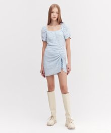 DRAWSTRING MINI DRESS [SKY BLUE]