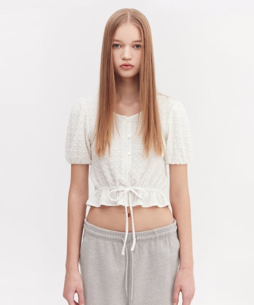 RIBBON PUFF BLOUSE [WHITE]