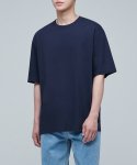 릴렉스 핏 크루 넥 반팔 티셔츠 2 [네이비]