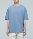 릴렉스 핏 크루 넥 반팔 티셔츠 2 [페이드 블루]