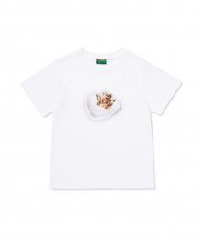 Slim Fit Feather Bear TEE_White