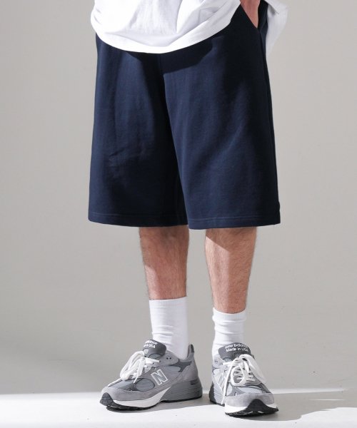 Pleated half pants navy JUSP4484