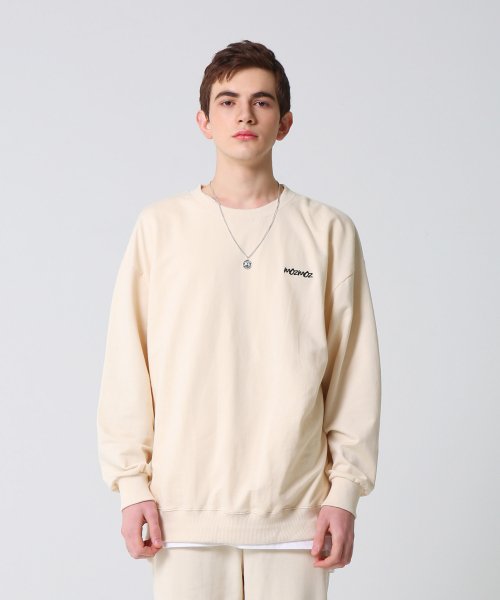 Color chip mini churi overfit embroidery sweatshirt cream