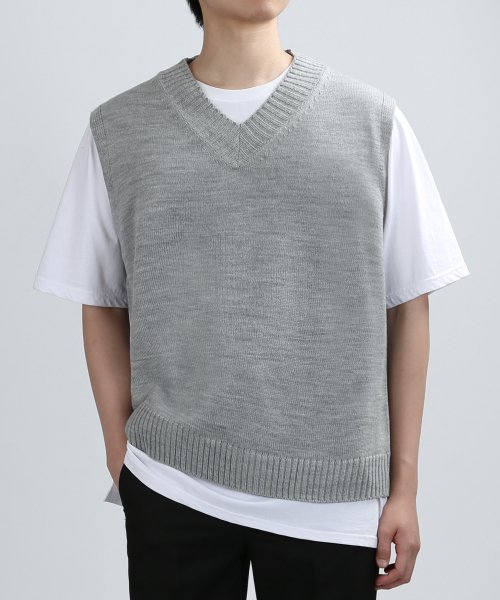 Dumpy knit vest (melange.gray)
