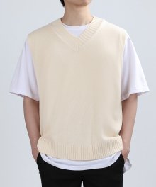 Dumpy Knit Vest (Cream)
