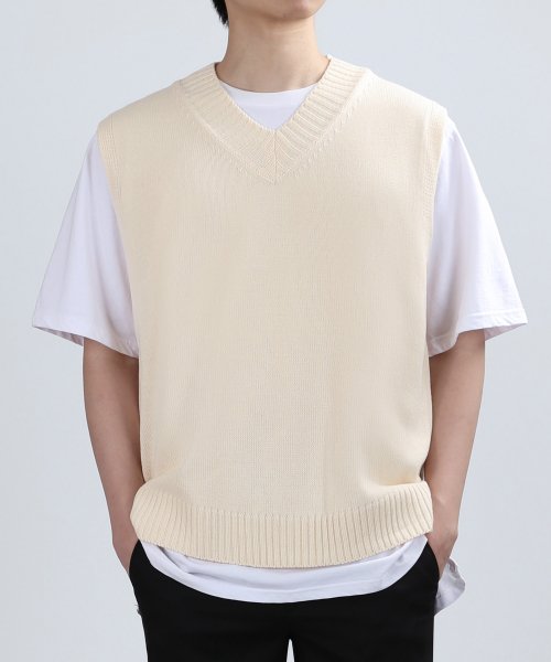 Dumpy knit vest (cream)