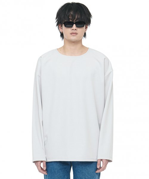 Relaxed fit woven t-shirt cool grey