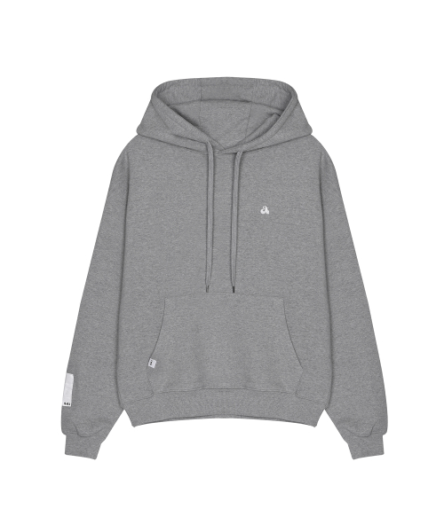 003 'a' logo sweat hoodi grey