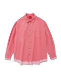 커넥트엑스(CONECTX) Hand Bleached Oversized Cotton Shirt (salmon pink ver.)