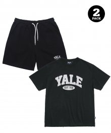(23SS) 2 TONE ARCH TEE + SWEAT SHORTS PACKAGE BLACK