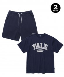 (23SS) 2 TONE ARCH TEE + SWEAT SHORTS PACKAGE NAVY