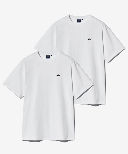 예일() [16수 코마사] 2PACK 스몰아치 반팔티셔츠 화이트/화이트 상품 이미지