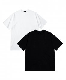 [패키지] 오버핏 더블스티치 하프 티셔츠 20수