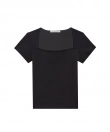 22SS 스퀘어넥 베이직 티셔츠 - 블랙