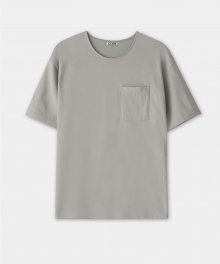 수피마 코튼 세미오버핏 U넥 티셔츠 (라이트그레이)