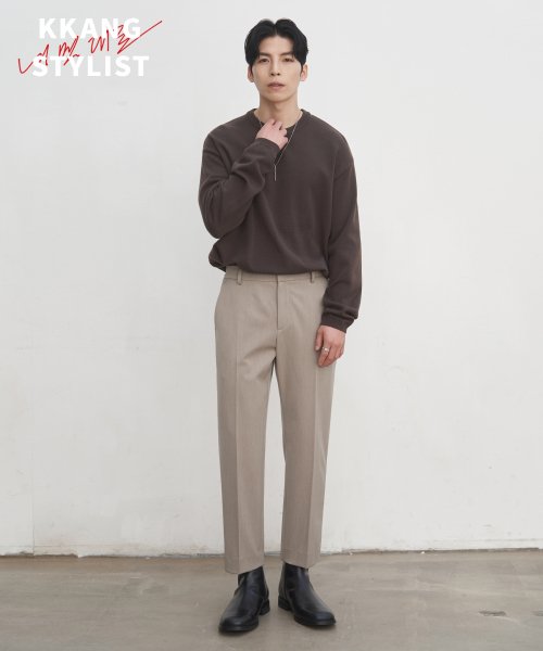 드로우핏(Draw Fit) [드로우핏X깡스타일리스트] 밴딩 테이퍼드 슬랙스 [L.Beige] - 49,800 | 무신사 스토어