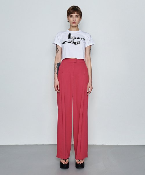 Wide slacks pink
