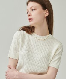 CABLE ROUND KNIT IVORY