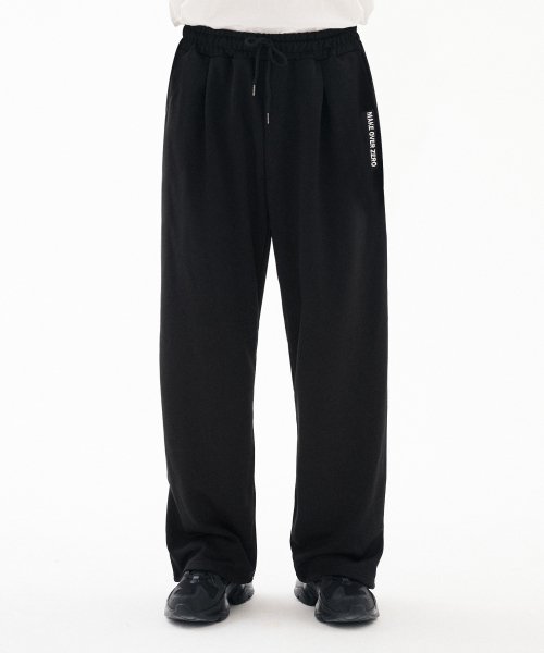 One tuck sweat wide training pants black